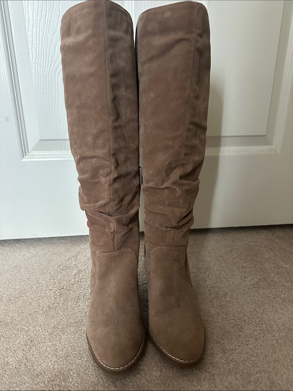 Target Women's Tall Taupe Suede Slouch Boots